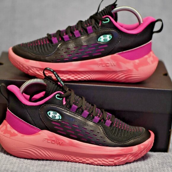 New! Size: 7 Women | Under Armour Flow Breakthru 5 | Black Andromeda Purple - Picture 4 of 16